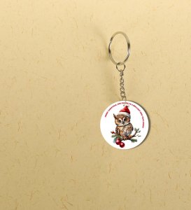 The Start of Holiday Magic and Santa Blessings Printed Round Keychain Pack of 2.